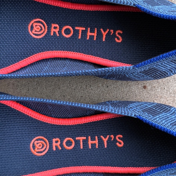 ROTHY’S The Point in Indigo Gingham Plaid Size 8 - Picture 2 of 15